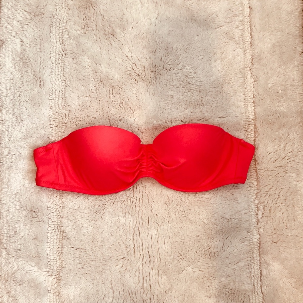 Victoria Secret strapless swim top 32C hot coral